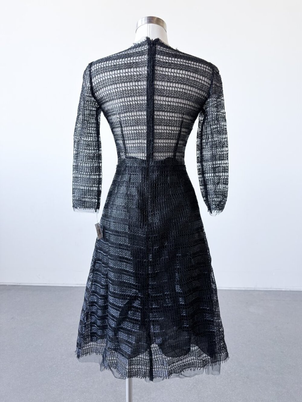Dolce & Gabbana Raffia Crochet Woven A-Line Midi Dress Black IT 36 US 0 NEW NWT - Picture 5 of 13